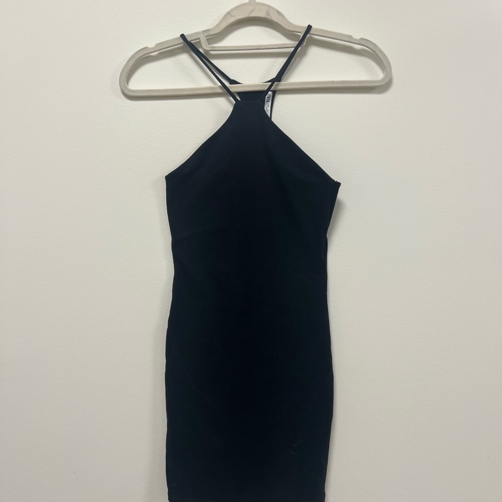 Zara Black Strappy Backless Dress